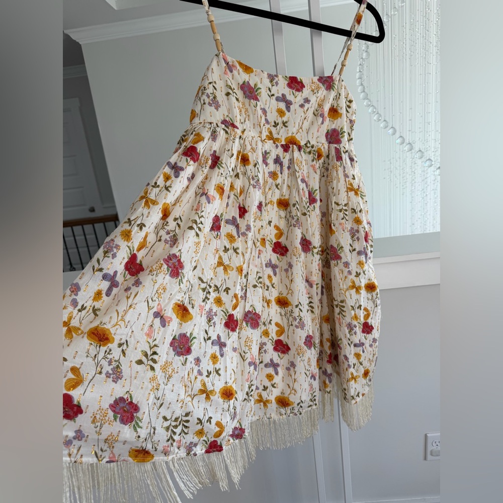 Eddy Gavin Fringe Mini Dress Floral Multicolor - Picture 4 of 10
